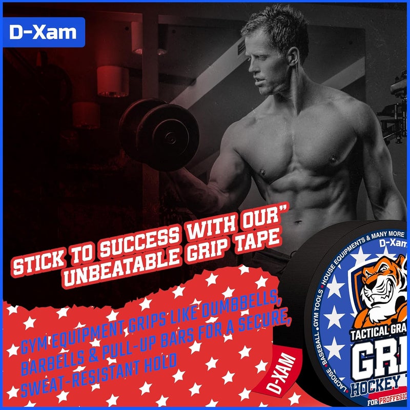 Dexam Hockey Tape Black Grip Tape 2 Roll Athletic Sports Tape 1inch Multipurpose Cloth Tape for Lacrosse Stick Handles Pullup Bars Tools Fingers Water-Resistan Protect from Scratches Smudges - Image 5